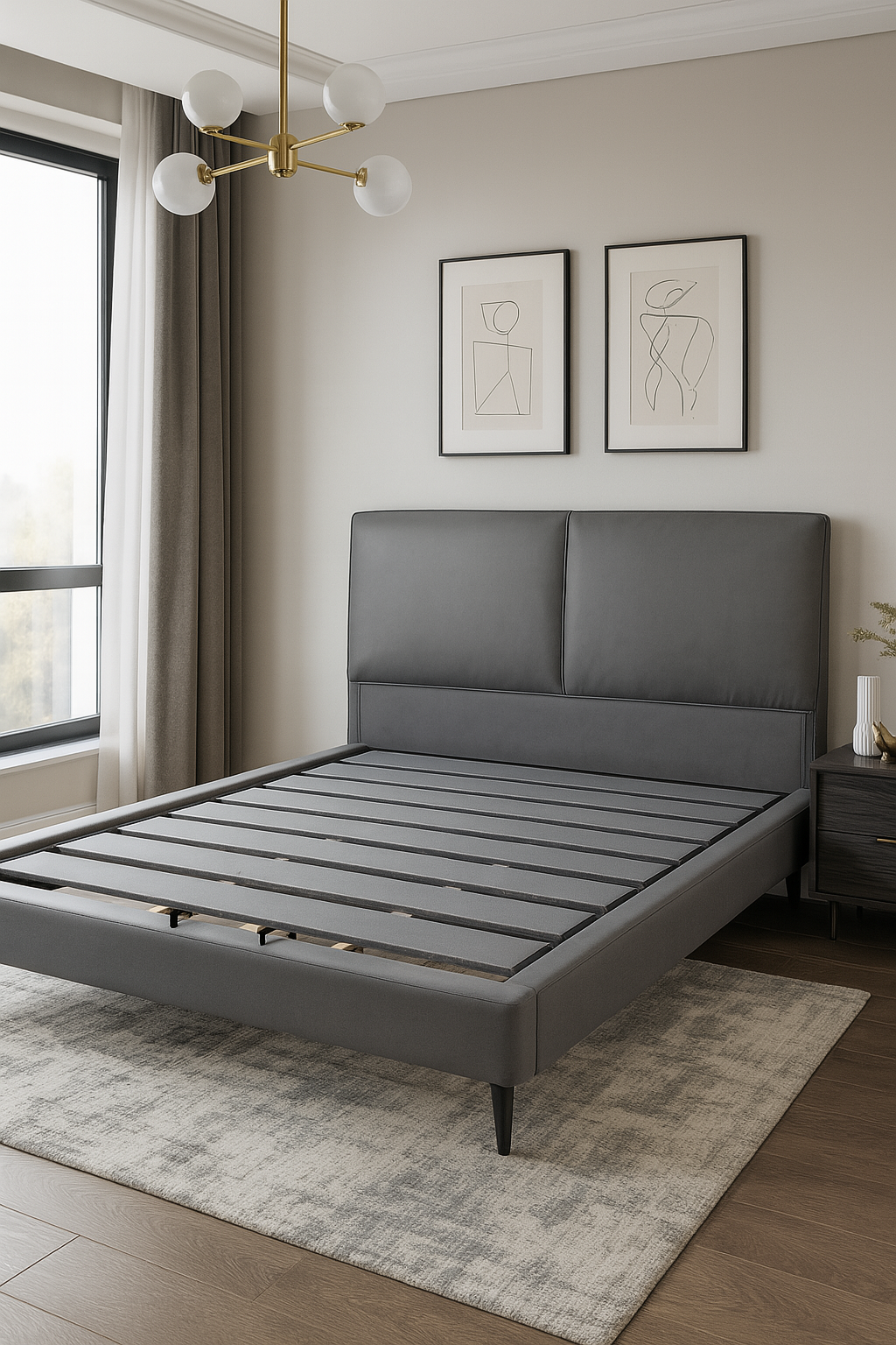 king tech fabric upholstered bed – item #2808 king tech fabric upholstered bed – item #2808