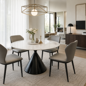 chanel sintered stone round dining table – item #890