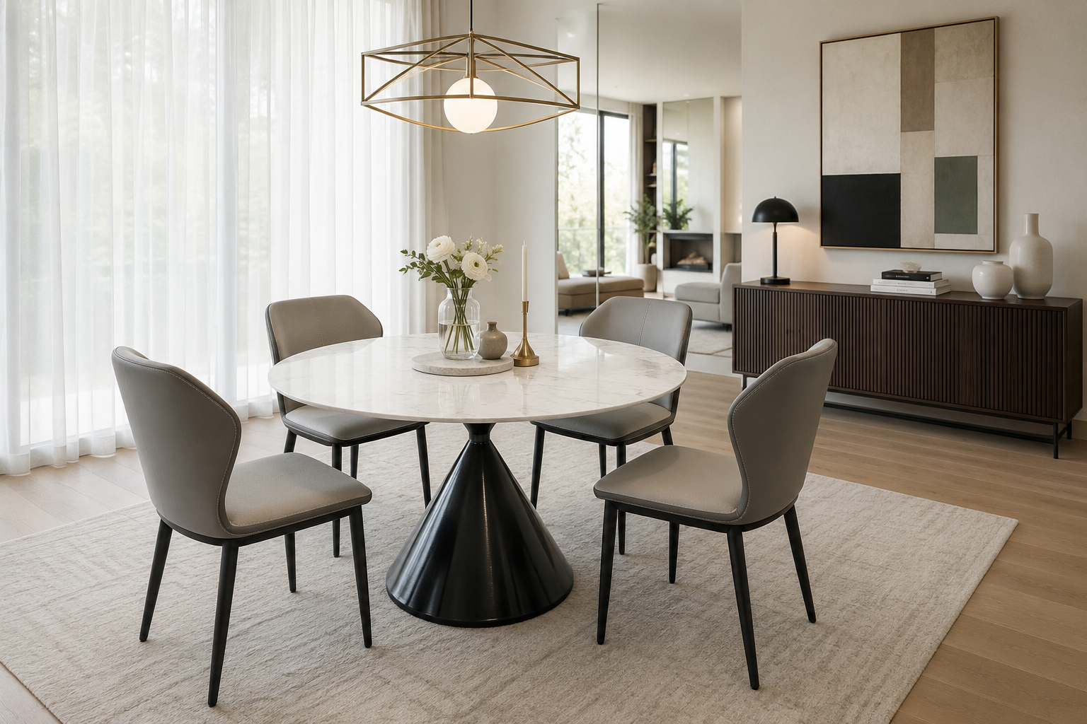 chanel sintered stone round dining table – item #890 chanel sintered stone round dining table – item #890