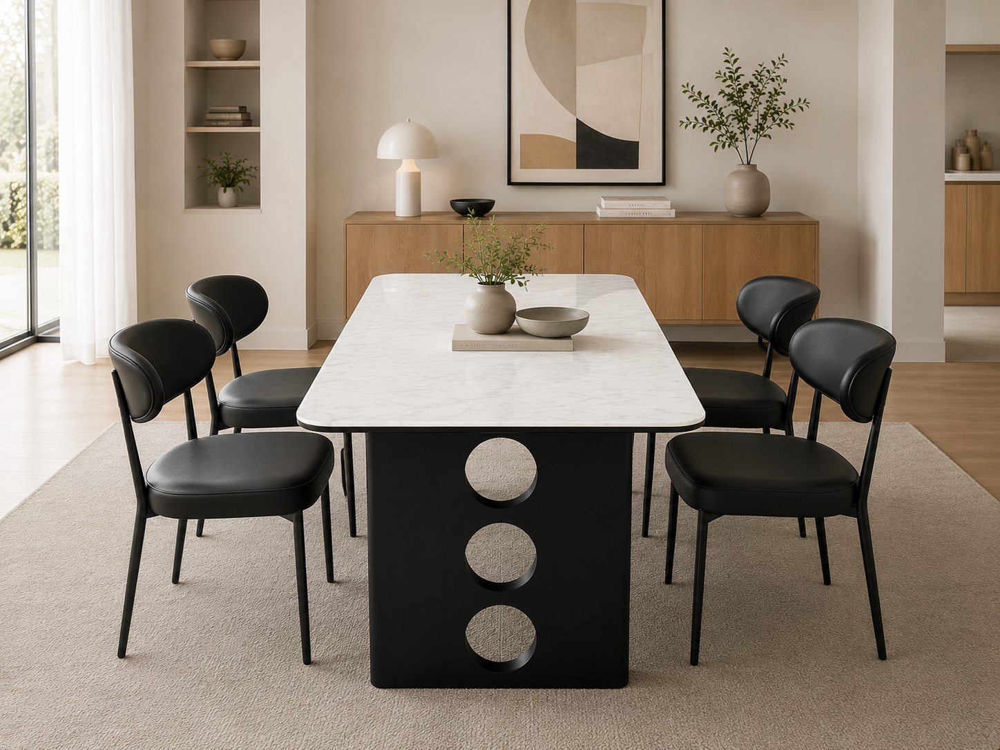 black base with marble top dining table #d970 black base with marble top dining table #d970