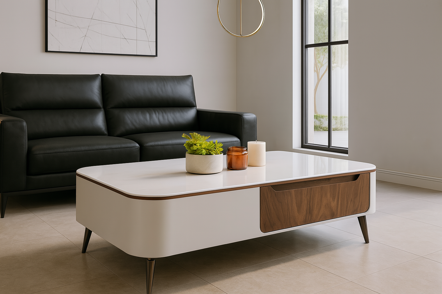 modern storage coffee table with white top – item #2461 modern storage coffee table with white top – item #2461