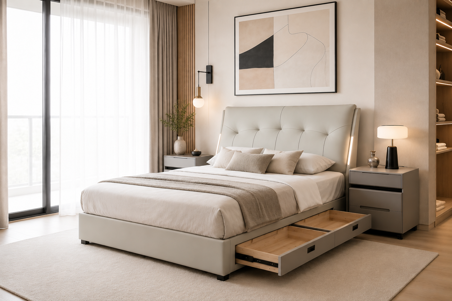 queen storage real leather bed – item #f123 queen storage real leather bed – item #f123