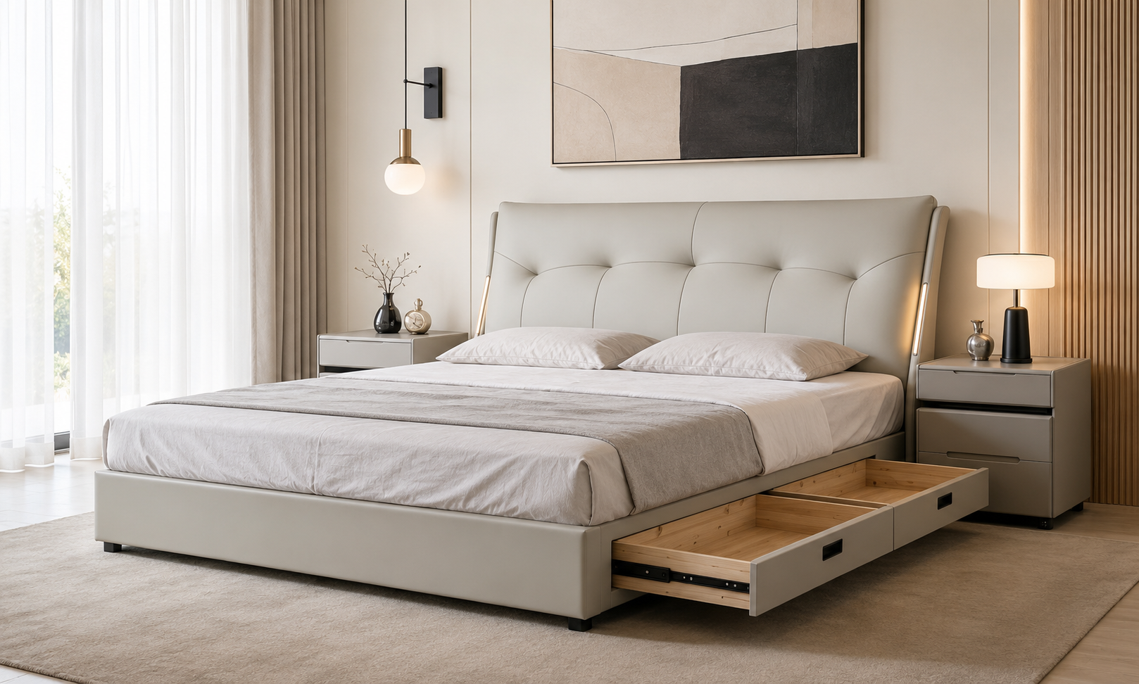 king storage real leather bed – item #f123 king storage real leather bed – item #f123