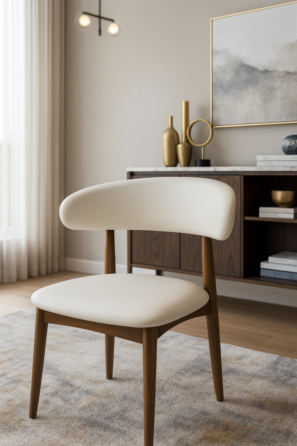 cotton linen black walnut dining chair – item #8819 cotton linen black walnut dining chair – item #8819