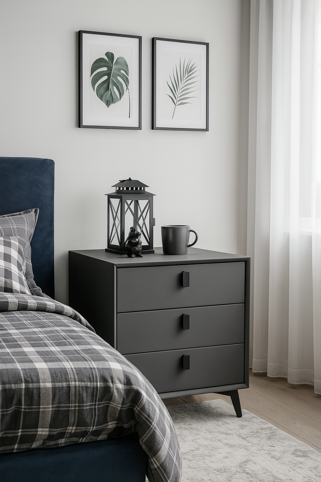 dark grey leather accent night table item #2239 dark grey leather accent night table item #2239