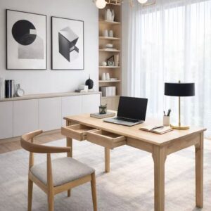 white solid wood desk 140 cm – item #st15