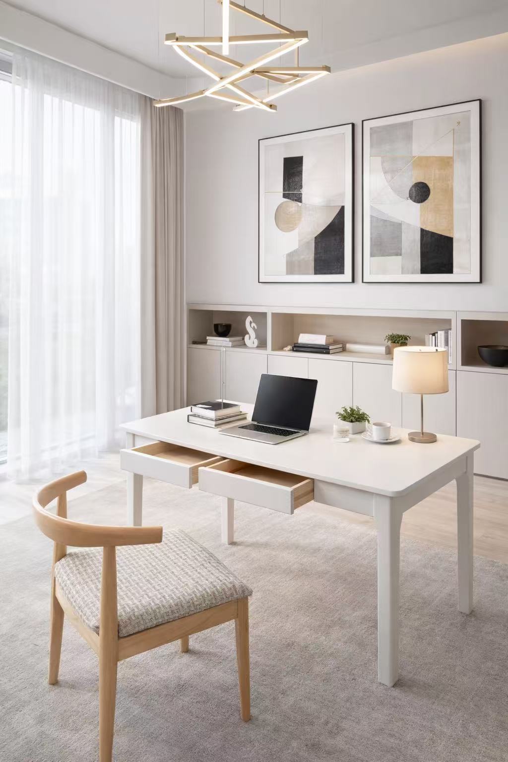 white solid wood desk 140 cm – item #st15 white solid wood desk 140 cm – item #st15