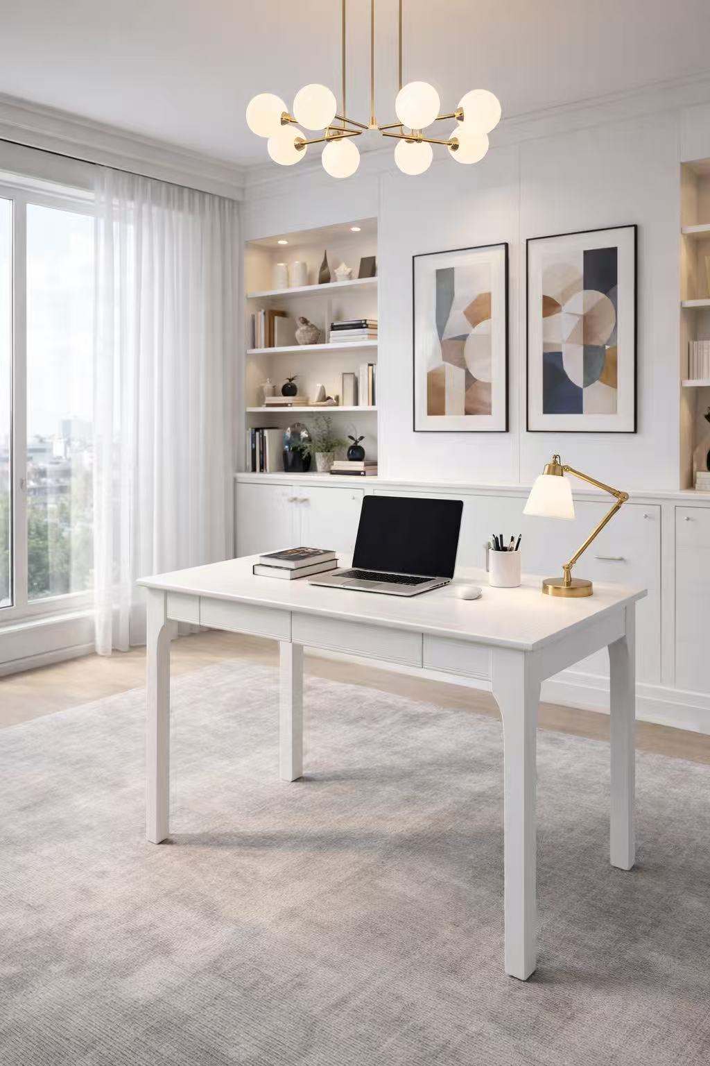 white solid wood desk 140 cm – item #st15 white solid wood desk 140 cm – item #st15