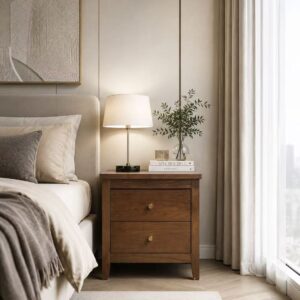 walnut solid wood night table item #l503