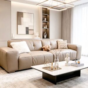 eco genuine leather sofa item #1608b