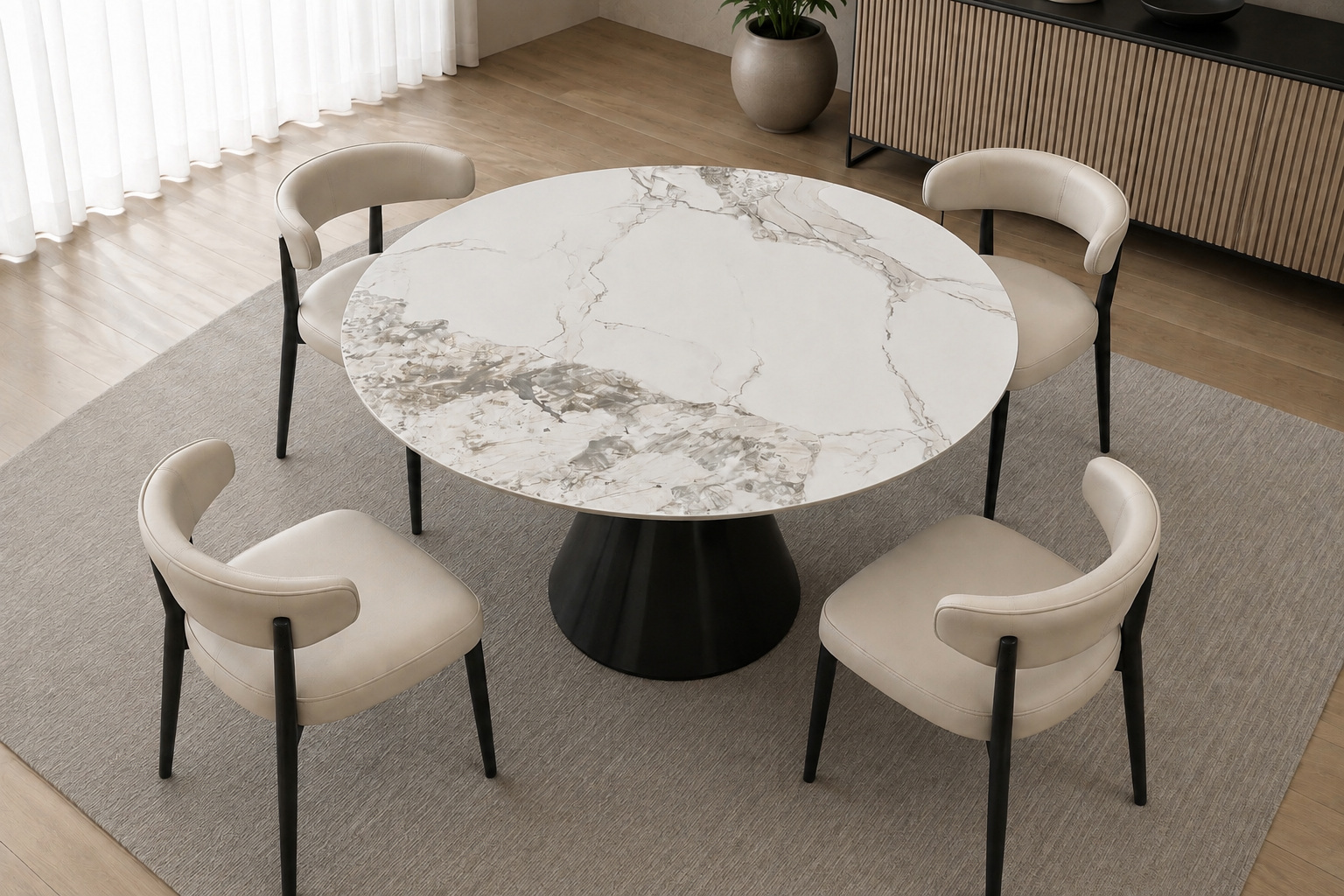 chanel sintered stone round dining table – item #890 chanel sintered stone round dining table – item #890