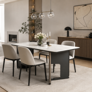 rectangular microcrystal stone dining table – item #909