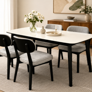 rectangular microcrystal stone ash dining table – item #a2410