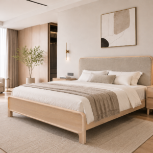 king solid ash wood bed item #6623