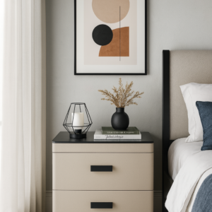tempered glass top night table item #1651