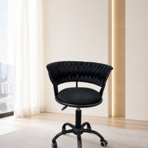 black velvet rolling vanity chair item #y09