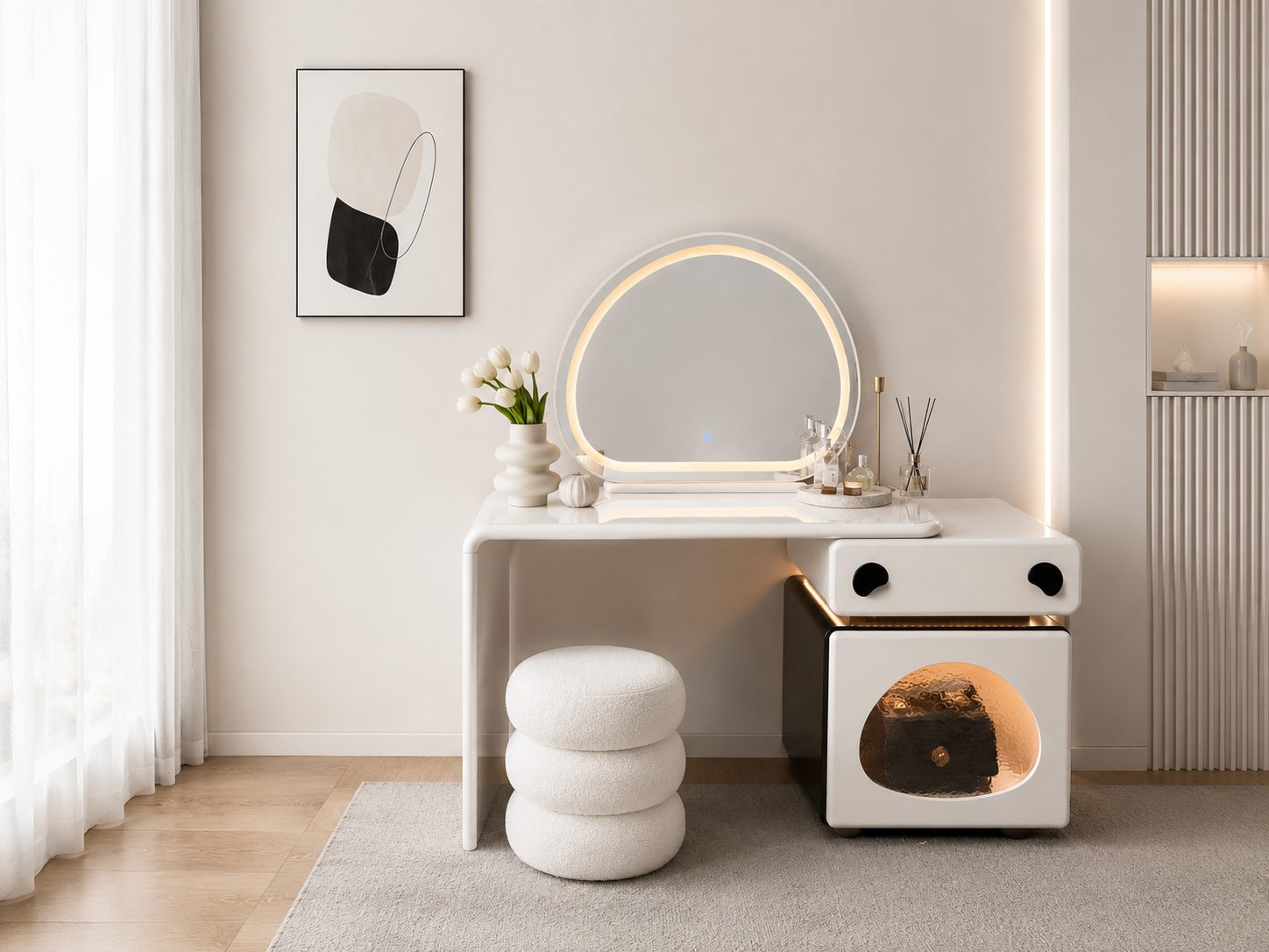 cream black led vanity table item #2565 cream black led vanity table item #2565
