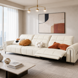 real leather electric recliner sofa item #528bk