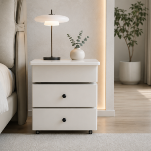 cream walnut lift top vanity night table item #1016