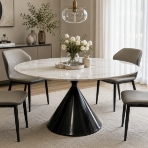 chanel sintered stone round dining table – item #890