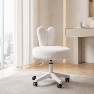 white vanity swivel chair – item #rabbitchair