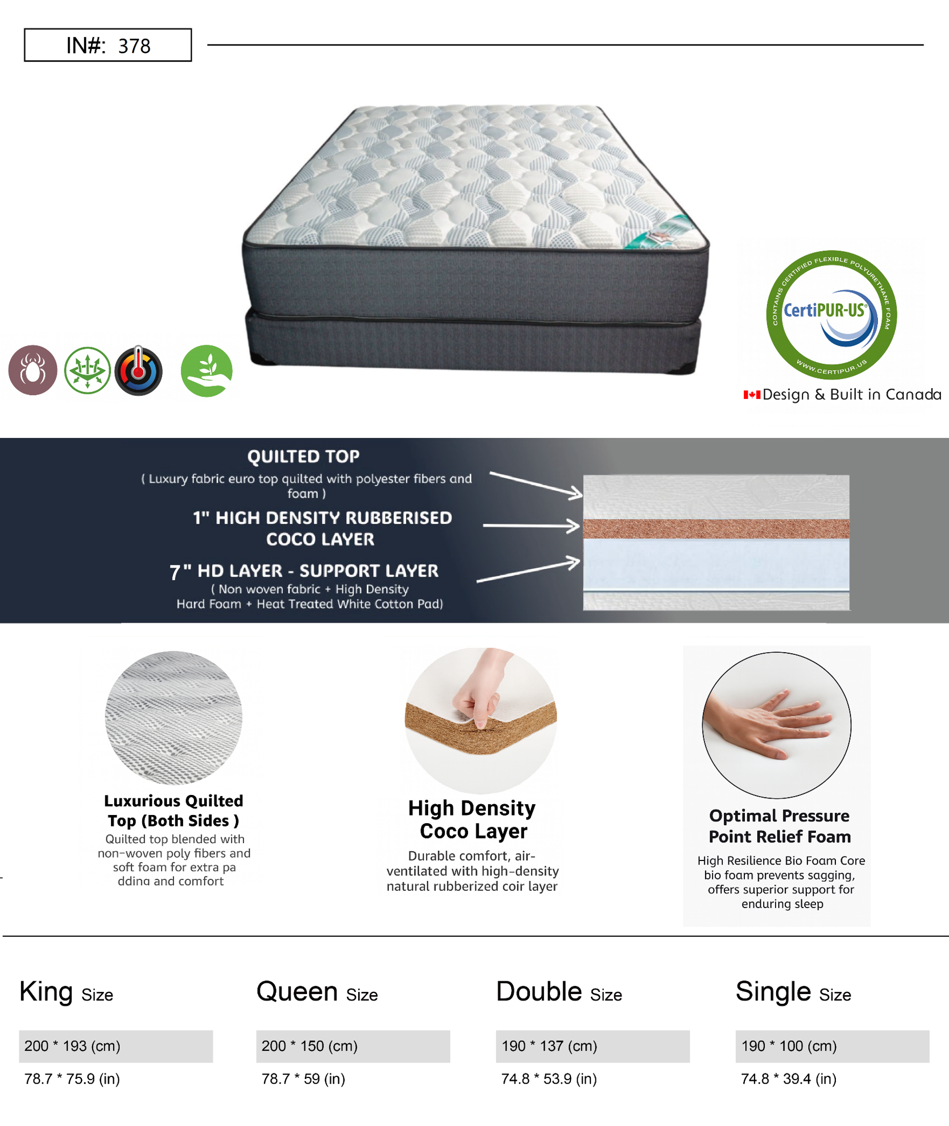 natural coco fiber mattress – item #380 natural coco fiber mattress – item #380