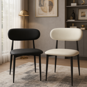 rounded back performance leather dining chair – item #a04