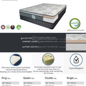 natural coco fiber mattress – item #380