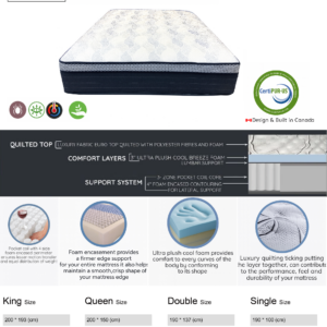 imperial deluxe eurotop mattress – item #396
