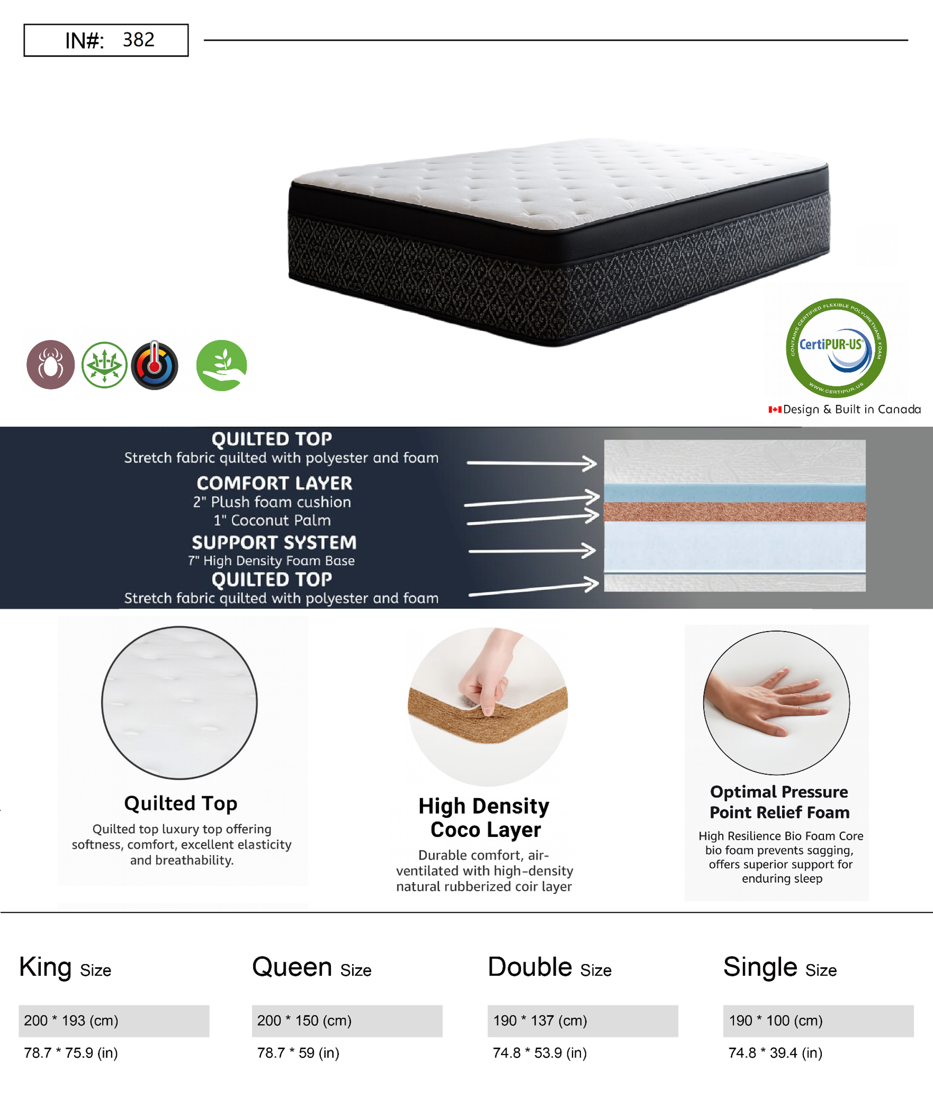 coils with coco palm mattress – item #374 coils with coco palm mattress – item #374