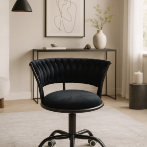 black velvet rolling vanity chair item #y09