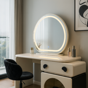 cream black led vanity table item #2565
