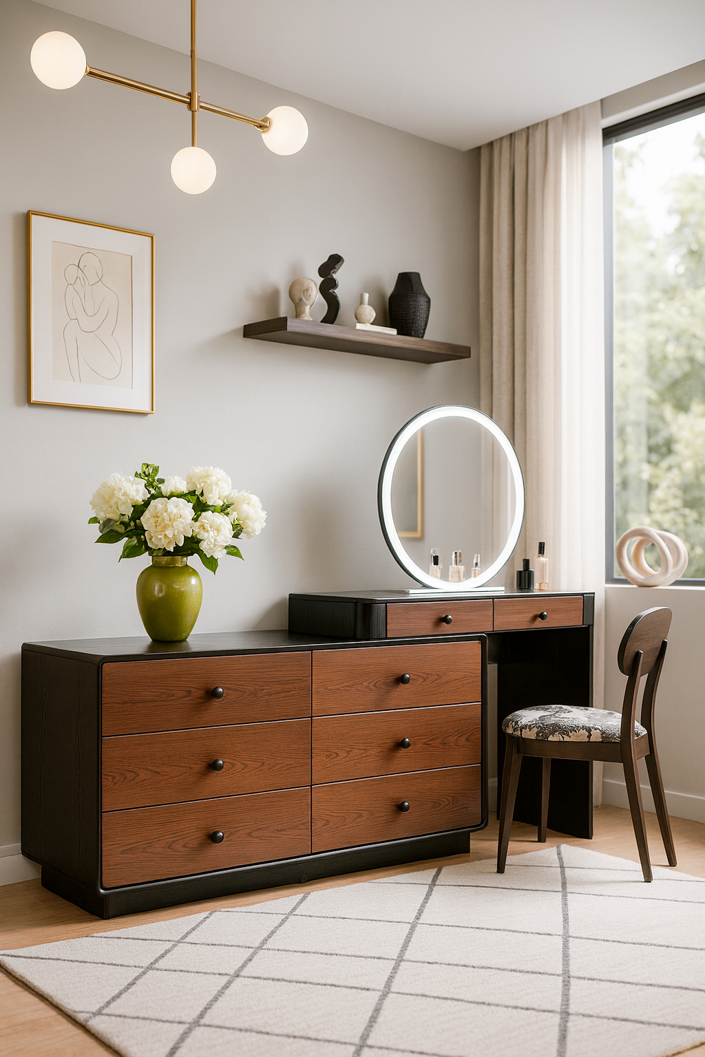 walnut black led vanity dresser item #981 walnut black led vanity dresser item #981