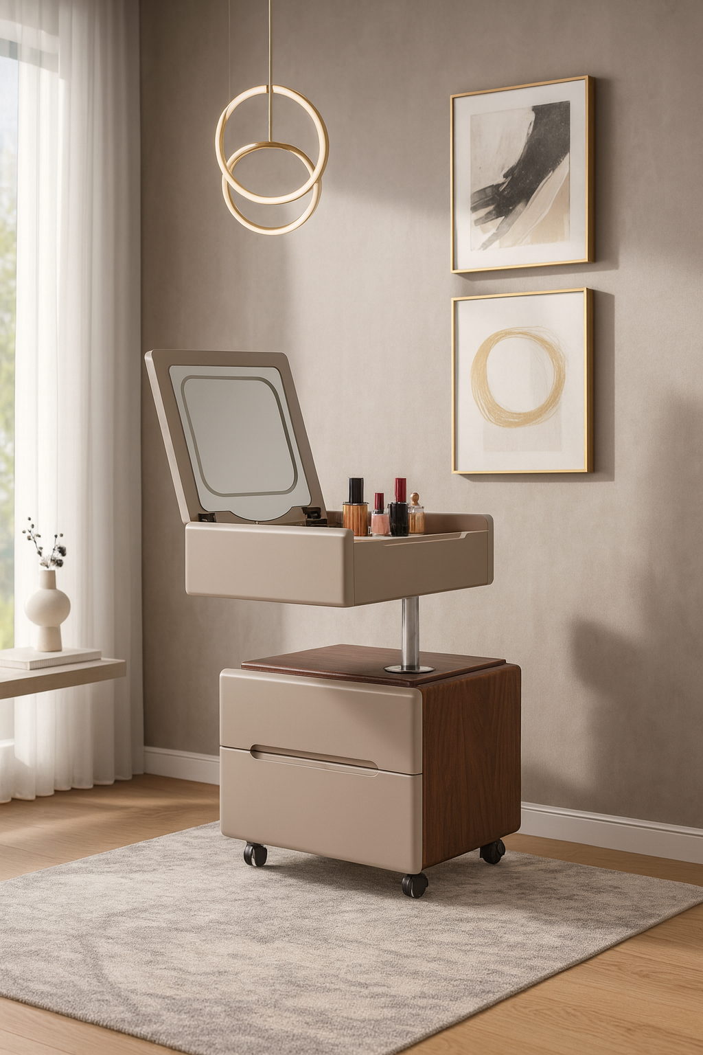 walnut cream lift top vanity night table item #1016 walnut cream lift top vanity night table item #1016