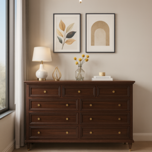 white solid wood 9 drawer dresser item #01 160w