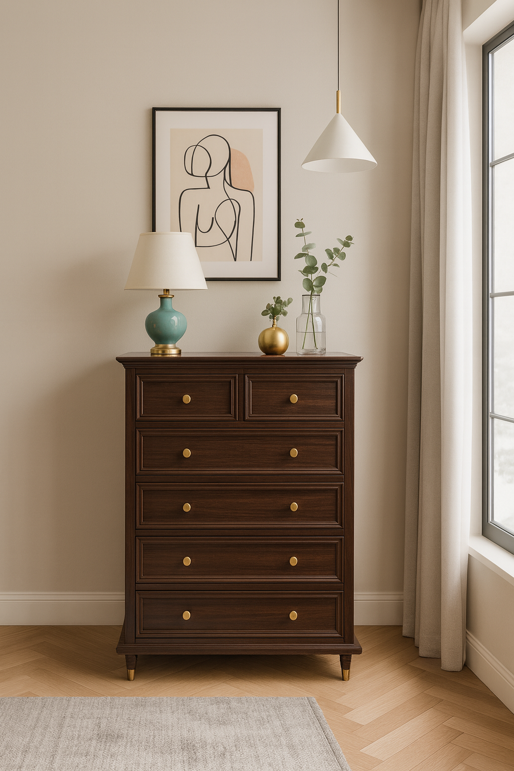 walnut solid wood 6 drawer chest item #01 90wn walnut solid wood 6 drawer chest item #01 90wn