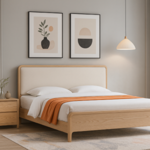 queen solid wood white ash bed
