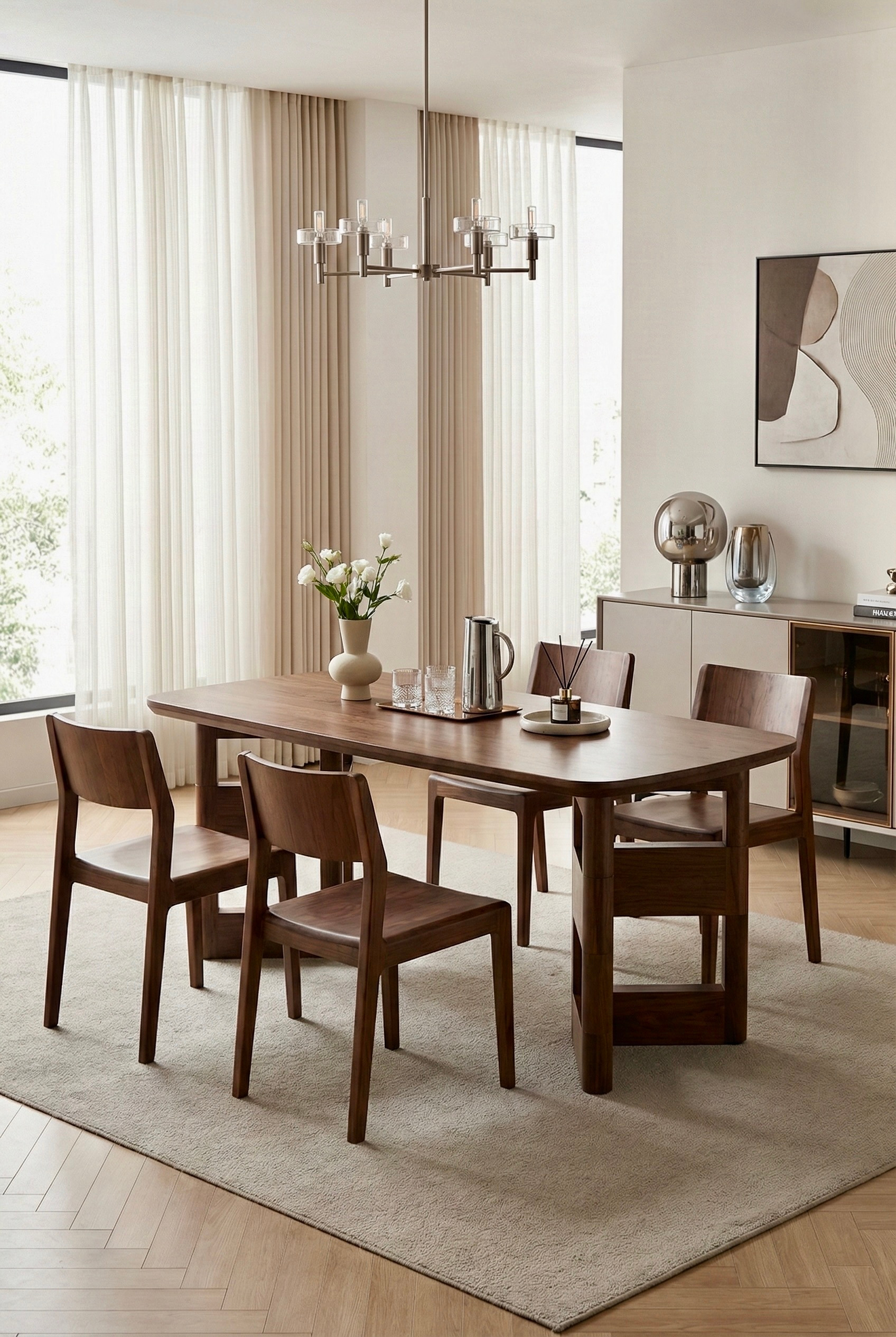 rectangular walnut wood dining table – item #8315 rectangular walnut wood dining table – item #8315