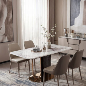 rectangular microcrystal stone dining table – item #h8