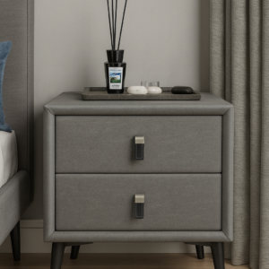 dark gray tech fabric night table item #2808