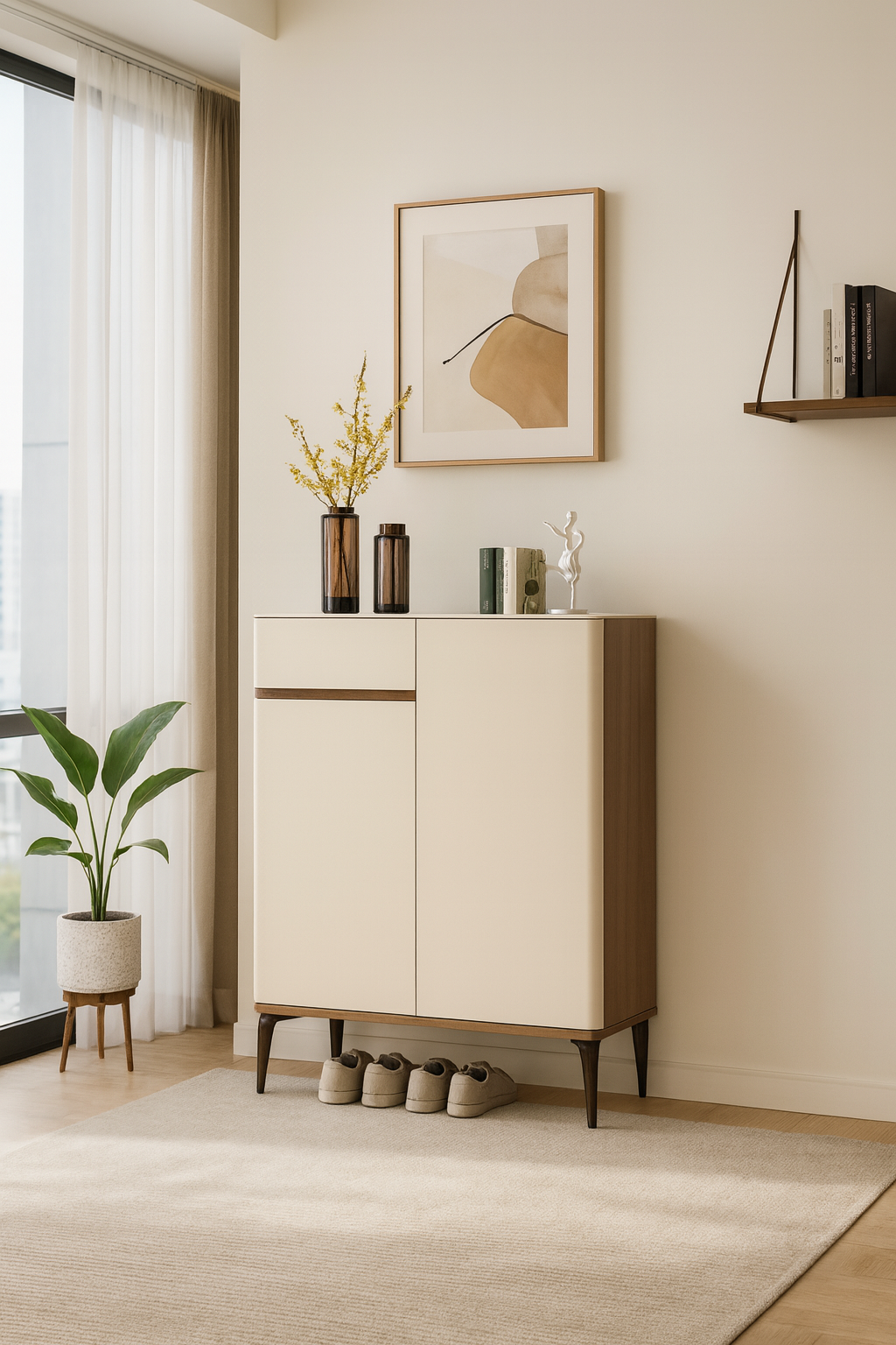 80cm walnut cream shoe cabinet – item #ak303 80cm walnut cream shoe cabinet – item #ak303