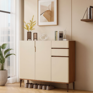 120cm walnut cream shoe cabinet – item #ak305
