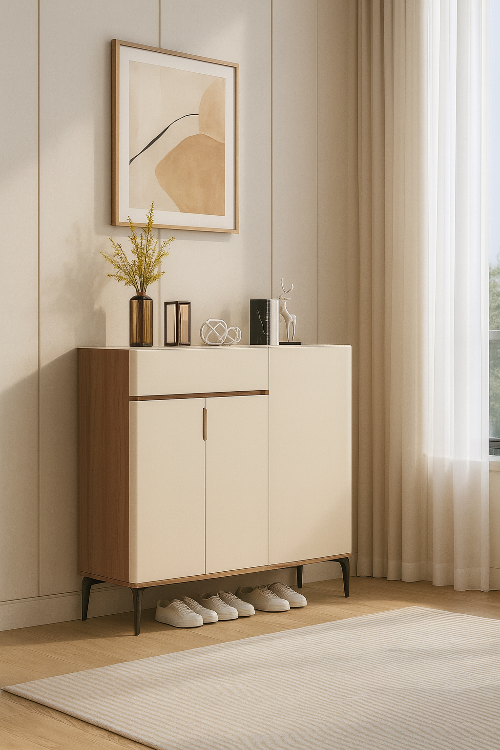 100cm walnut cream shoe cabinet – item #ak304 100cm walnut cream shoe cabinet – item #ak304