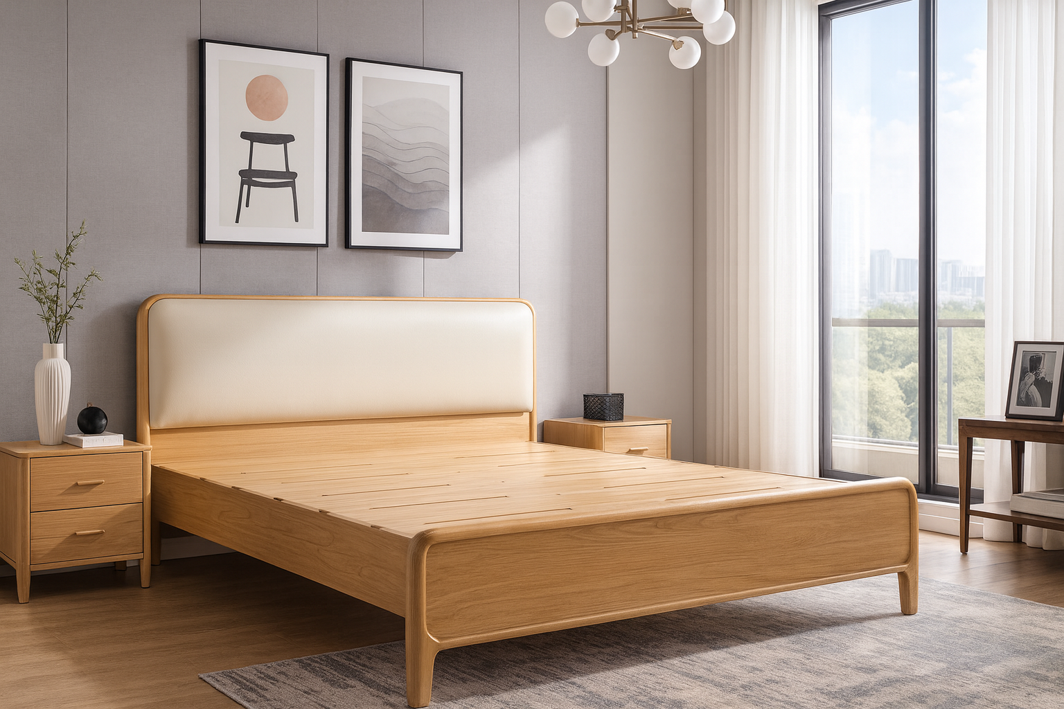 king solid wood white ash bed king solid wood white ash bed