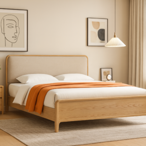queen solid wood white ash bed