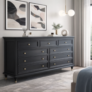 white solid wood 9 drawer dresser item #01 160w
