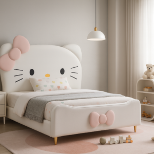 kitty double upholstered bed – item #kt cat