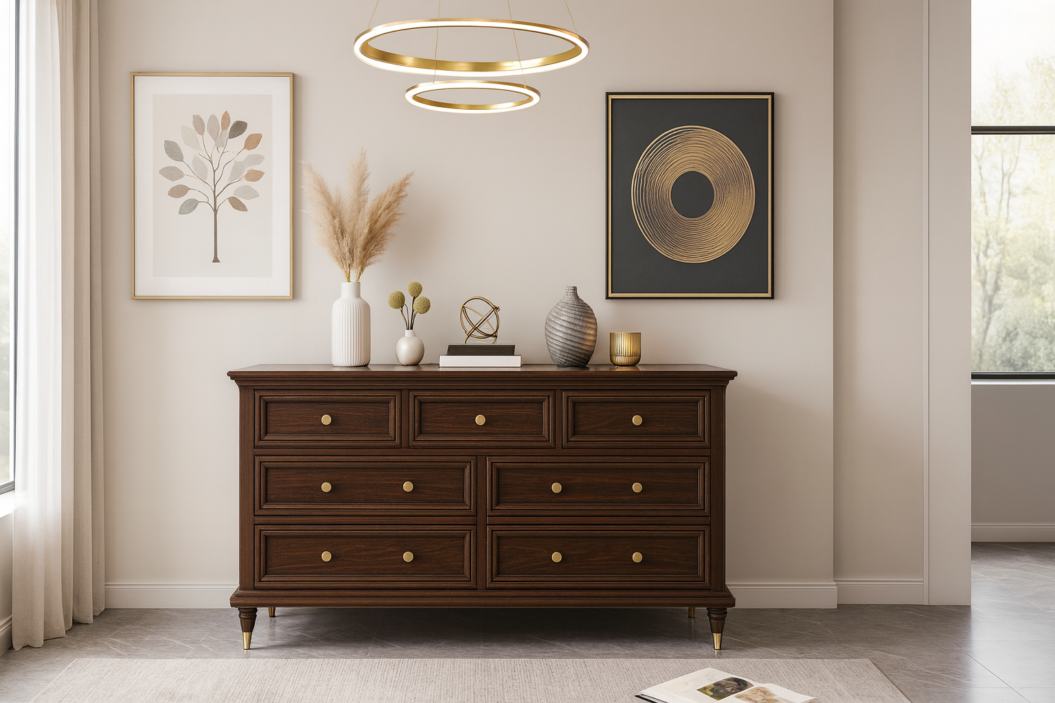 walnut solid wood 7 drawer dresser item #01 135wn walnut solid wood 7 drawer dresser item #01 135wn