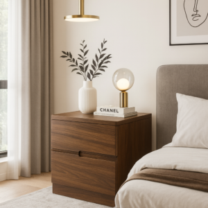 walnut solid wood night table item #203