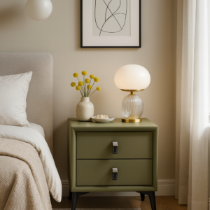 dark leather accent night table item #m01